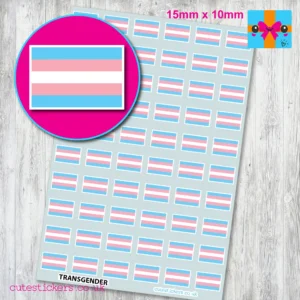 Transgender flag stickers 15mm