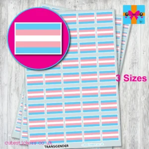 Transgender flag stickers 3 sizes