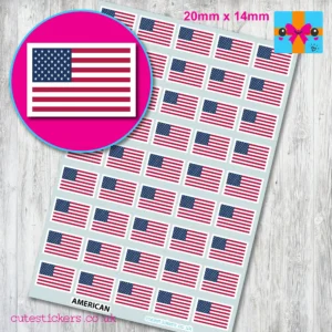 American United States USA flag stickers 20mm