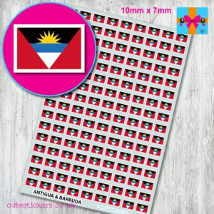 Antigua & Barbuda flag stickers 10mm