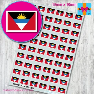 Antigua & Barbuda flag stickers 15mm
