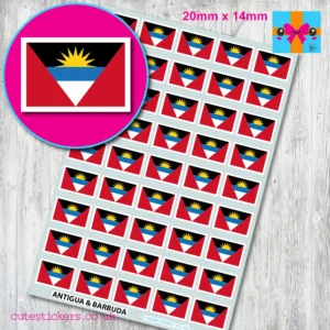 Antigua & Barbuda flag stickers 20mm