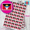 Antigua & Barbuda flag stickers 3 sizes