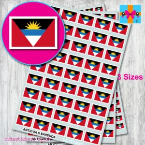Antigua & Barbuda flag stickers 3 sizes