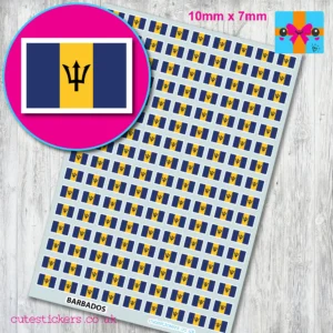 Barbados flag stickers 10mm