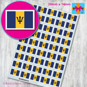 Barbados flag stickers 20mm