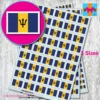 Barbados flag stickers 3 sizes