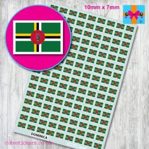 Dominica flag stickers 10mm