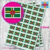 Dominica flag stickers 3 sizes
