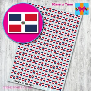 Dominican Republic flag stickers 10mm