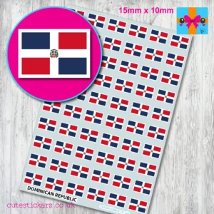 Dominican Republic flag stickers 15mm