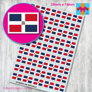 Dominican Republic flag stickers 20mm