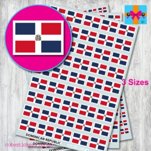 Dominican Republic flag stickers 3 sizes