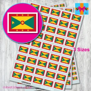 Grenada flag stickers 3 sizes