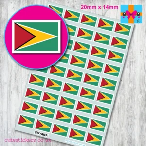 Guyana flag stickers 20mm