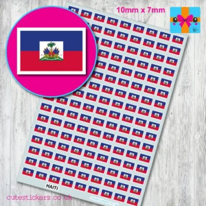 Haiti flag stickers 10mm