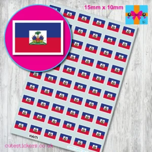 Haiti flag stickers 15mm