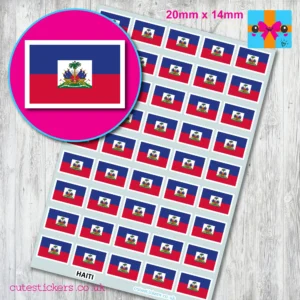 Haiti flag stickers 20mm