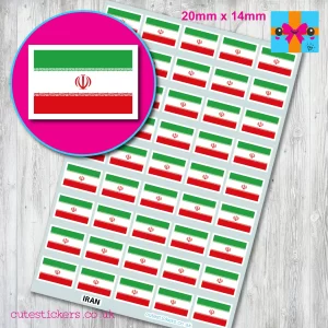 Iran Flag stickers 20mm