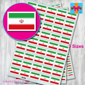 Iran Flag stickers 3 sizes