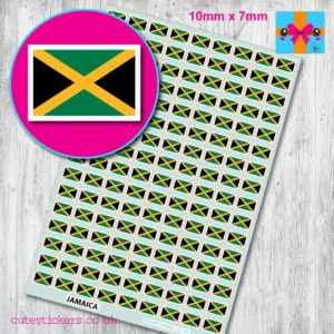 Jamaica Flag stickers 10mm