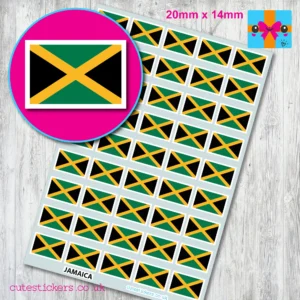 Jamaica Flag stickers 20mm