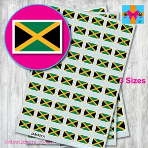 Jamaica Flag stickers 3 sizes