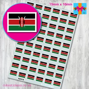 Kenya Flag stickers 15mm
