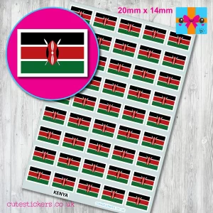 Kenya Flag stickers 20mm