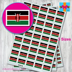 Kenya Flag stickers 3 sizes