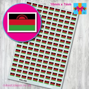 Malawi Flag stickers 10mm