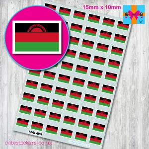Malawi Flag stickers 15mm