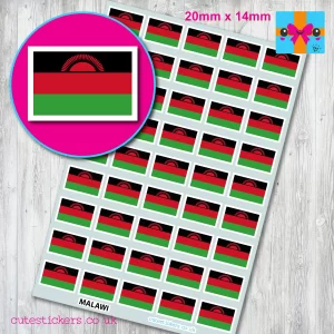 Malawi Flag stickers 20mm