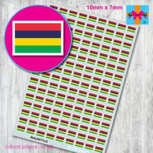 Mauritius Flag stickers 10mm