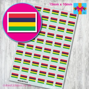 Mauritius Flag stickers 15mm