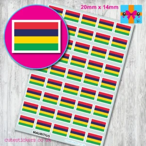 Mauritius Flag stickers 20mm
