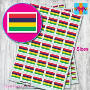 Mauritius Flag stickers 3 sizes