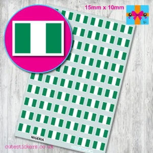 Nigeria Flag stickers 15mm