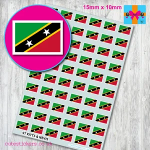 St Kitts & Nevis Flag stickers 15mm