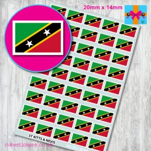 St Kitts & Nevis Flag stickers 20mm