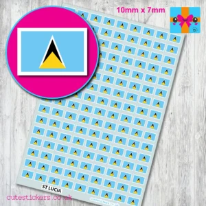 St Lucia Flag stickers 10mm