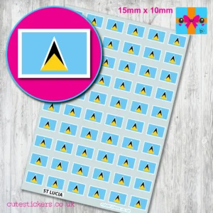 St Lucia Flag stickers 15mm