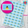 St Lucia Flag stickers 3 sizes