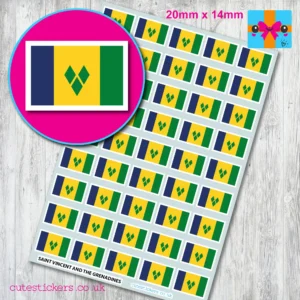 St Vincent & Grenadines Flag stickers 20mm