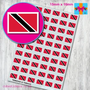 Trinidad & Tobago Flag stickers 15mm
