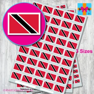 Trinidad & Tobago Flag stickers 3 sizes