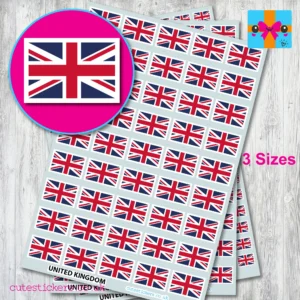 United Kingdom Union Jack flag stickers 3 sizes