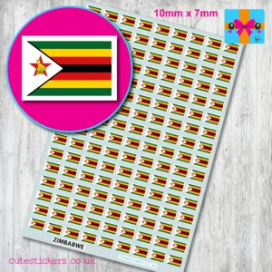 Zimbabwe Flag stickers 10mm