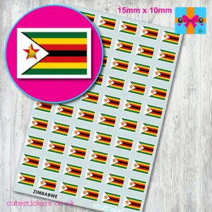 Zimbabwe Flag stickers 15mm