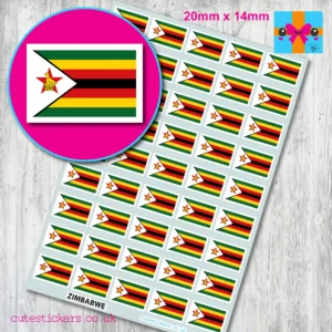 Zimbabwe Flag stickers 20mm